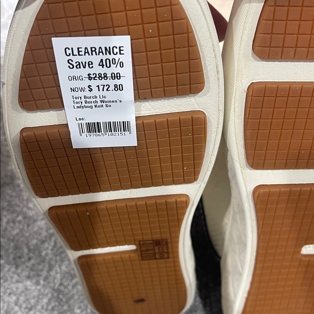 Tory Burch Cream and Black Sneakers(box is  little broken ) - Picture 9 of 16